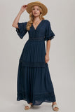 Avery Lace Trim Maxi Dress