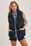 Claire Denim Layered Puffer Vest