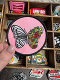 Butterfly and Flowers Iron On Patch