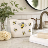 Bee Embroidery Canvas Pouch