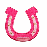 Horseshoe Pink Embroidered Patch