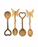 Wooden Hand Carved Buffterfly Spoon