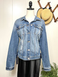Trust Your Crazy Idea | Upcycled Denim Jacket XL