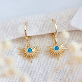 Earrings Turquoise Starburst Huggie
